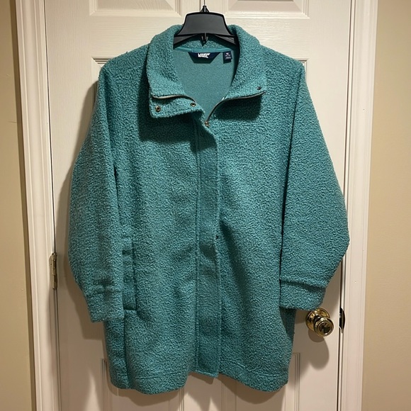 Lands End women’s teal boucle jacket size 1x 16-18W - Picture 1 of 4